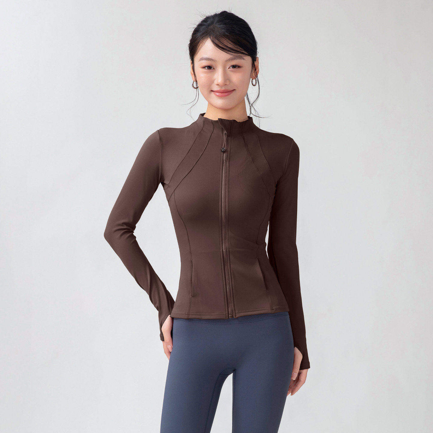 新款立领拉链瑜伽服外套女骑行服跑步速干运动上衣长袖秋冬健身服,运动/瑜伽/健身/球迷用品,瑜伽外套,淘宝优惠券,粉丝福利购,淘宝优惠卷