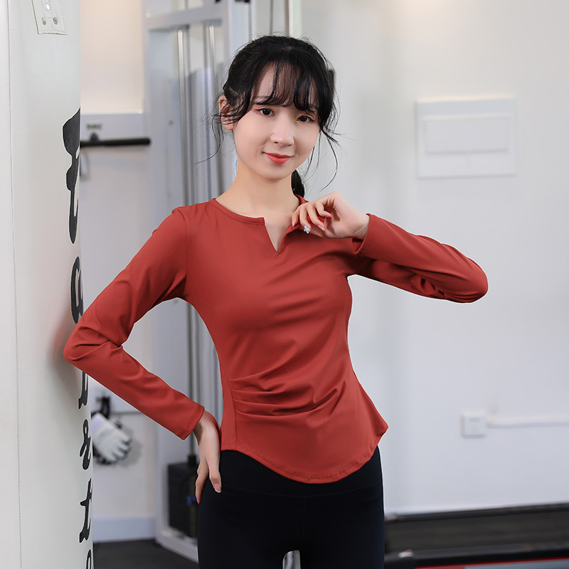 瑜伽服长袖速干跑步运动健身上衣