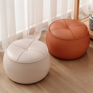 日本轻奢南瓜皮墩凳换鞋凳家用小凳子矮凳沙发客厅茶几圆凳