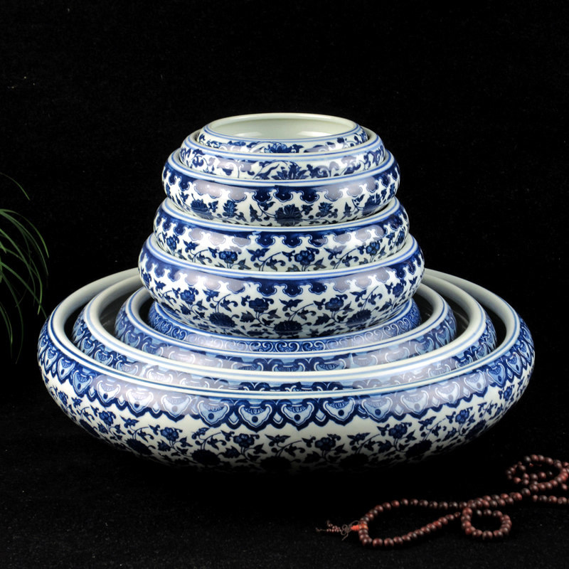 景德镇陶瓷器青花水浅文房用品笔洗茶洗烟灰缸水果盘瓜果盘水仙盆