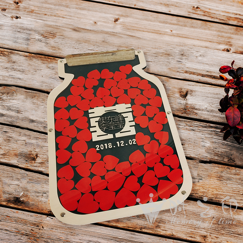 木质年会指纹定制簿册立体签到树