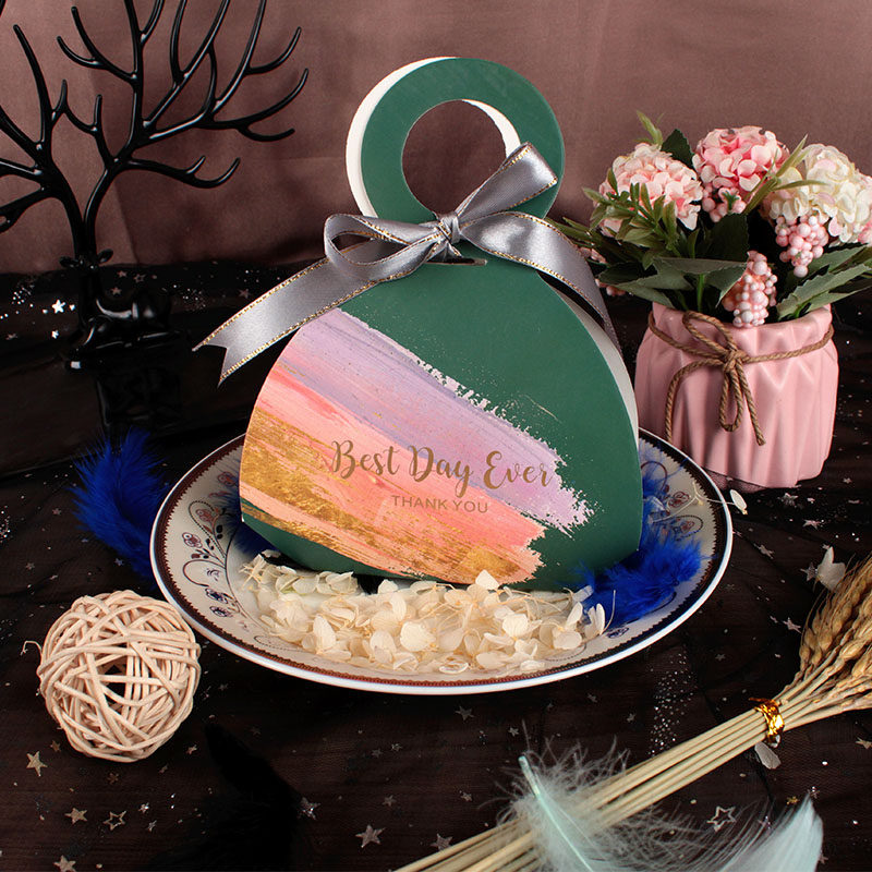 法式浪漫手提式拎包喜糖盒子结婚创意森系纸盒网红婚礼糖果袋礼盒