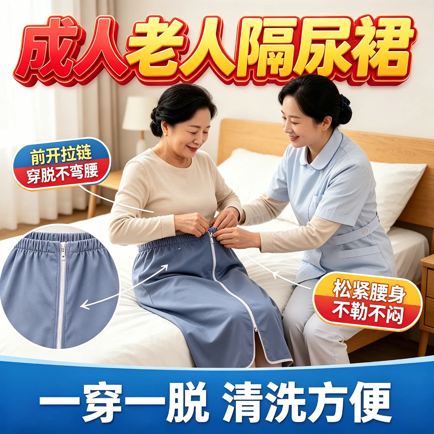 防水隔尿裙成人加厚老人隔尿垫