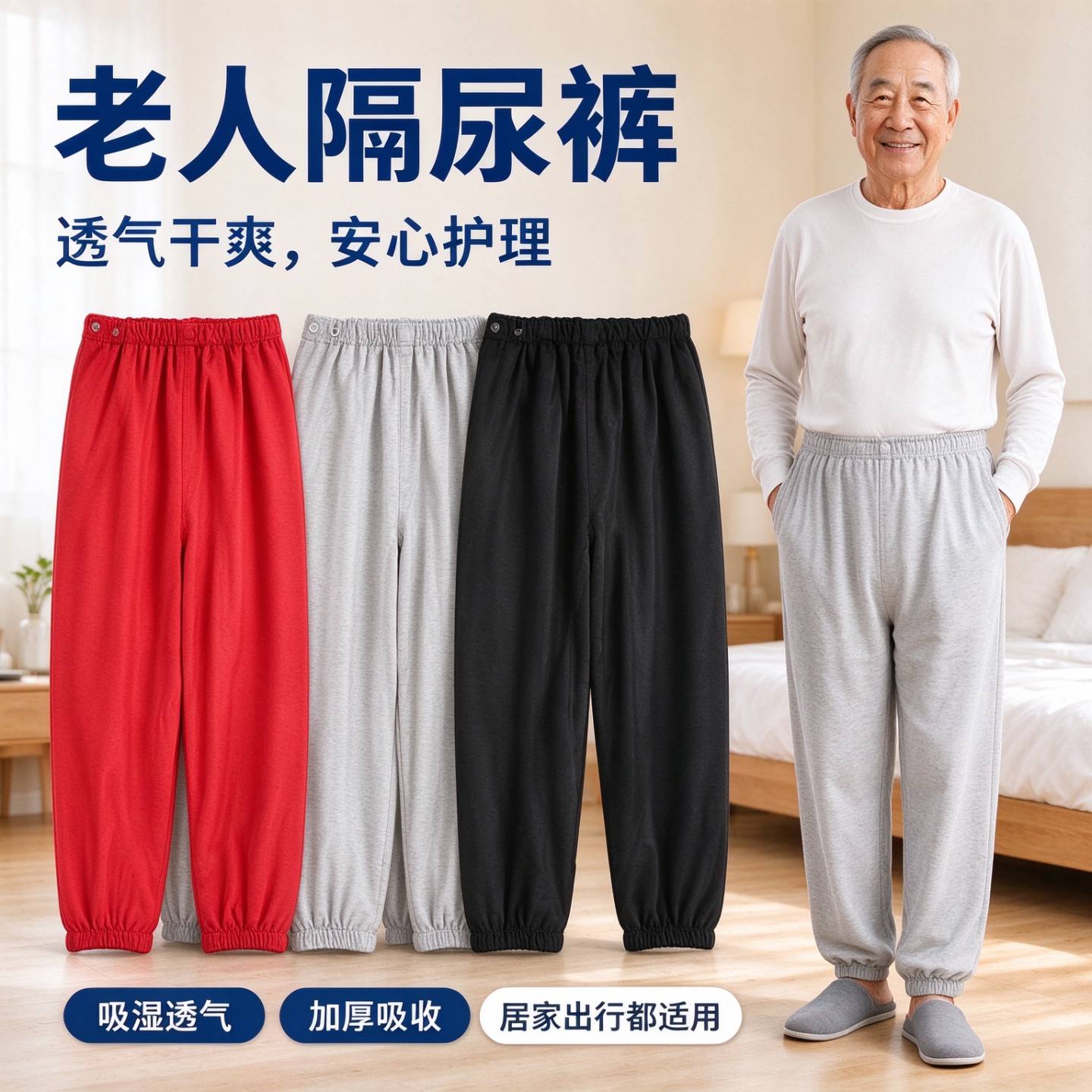 老人失禁隔尿裤可洗成人瘫痪卧床