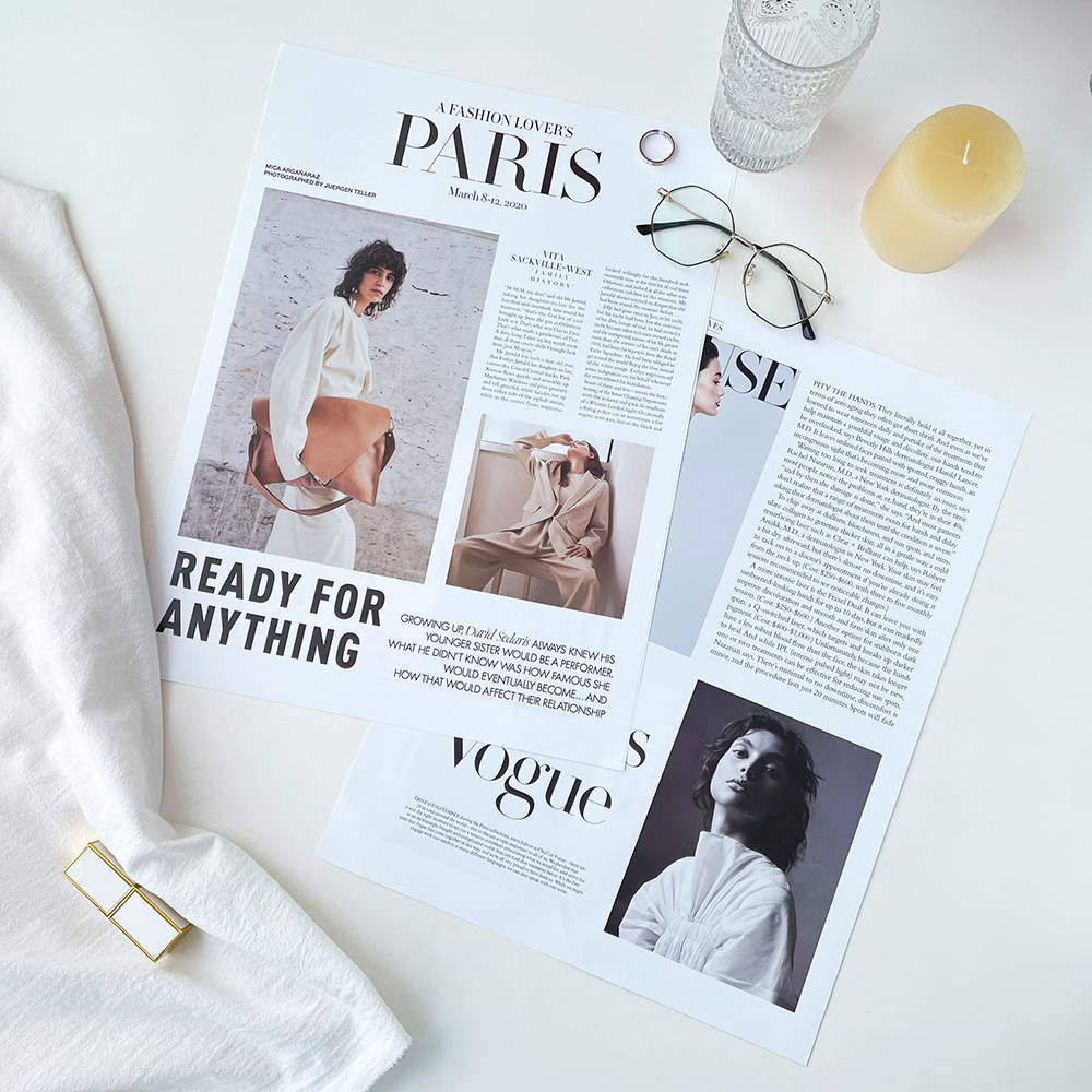 创意简约英文报纸ins外国画册摄影道具网红手拿摆拍道具时尚布景