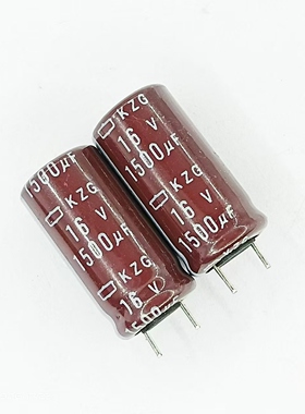 20只黑金刚滤波铝电解电容器16v1500uf 16v日本化工KZG高频10*20
