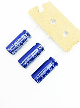 100只50V220uf 全新THREECON直插铝电解电容105度8*20 小体积