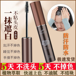 美发棒一次性纯植物不掉色持久日本免洗遮盖补白黑发神器发际线
