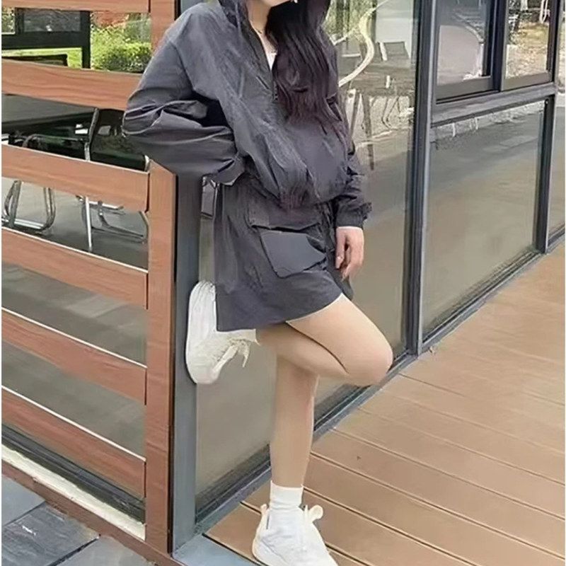 2026春秋新款运动风连帽短裤套装女生休闲日常外出百搭时尚套装
