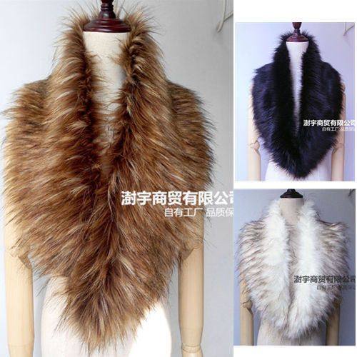爆款新款优质欧美围巾韩国秋冬女仿皮草大毛领假山羊绒围脖披肩