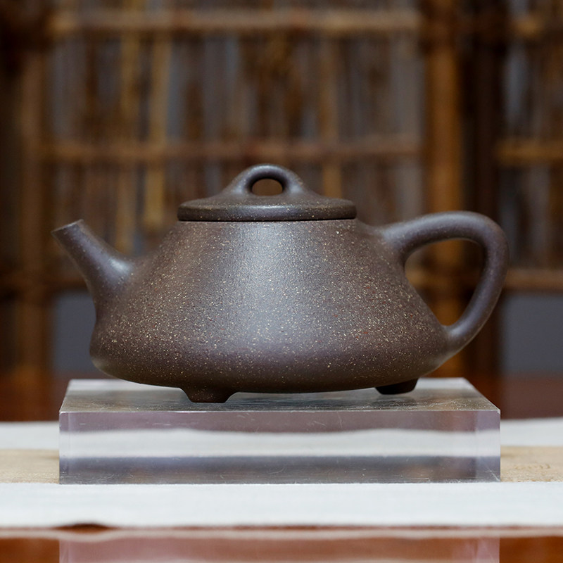 子冶石瓢原矿珍藏天青泥国工张义全手工零添加无酸洗正宗宜兴紫砂