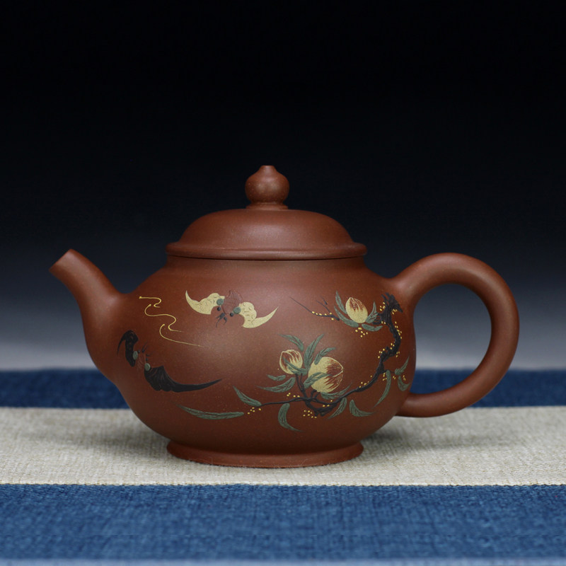 寿桃李昌鸿高徒魏建设亲制原矿底槽青收藏送礼宜兴紫砂420cc包邮