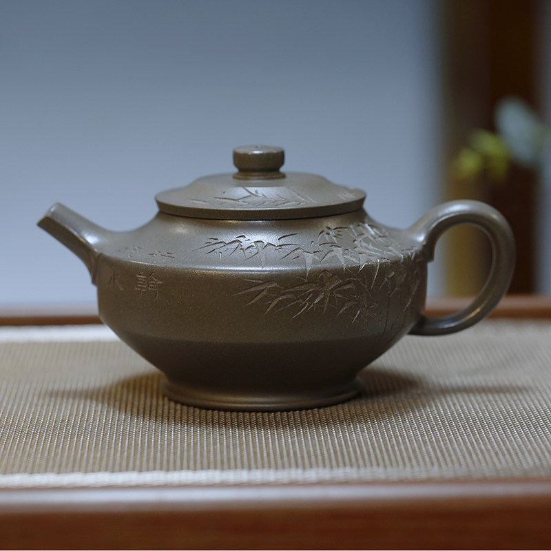 高汉君/周盘原矿青灰泥助工孔静纯全手工正宗宜兴紫砂壶家用品茗
