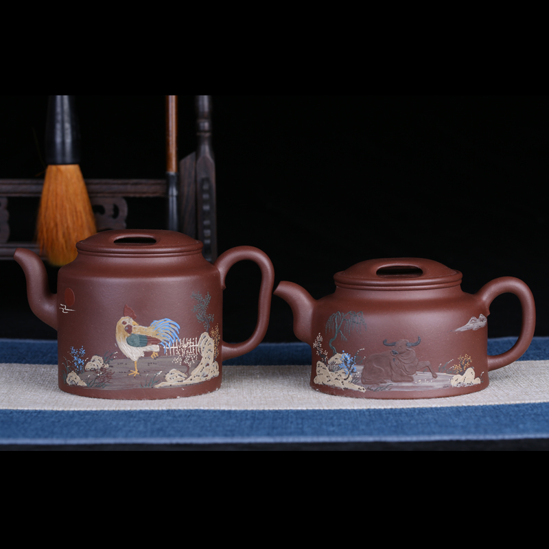 高工贾益芳手制 牛盖德钟/一鸣惊人 原矿底槽青 宜兴紫砂茶壶保真