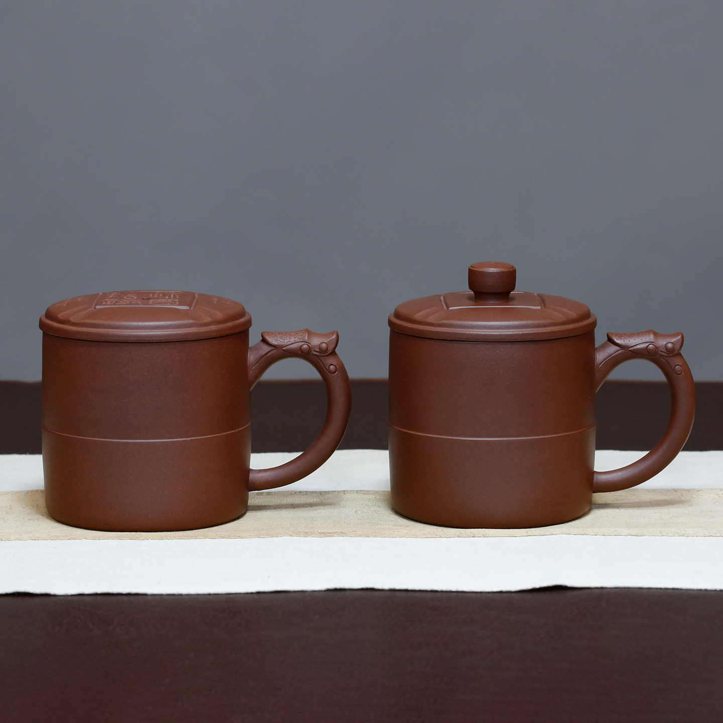 尊贵杯原矿底槽清/清水泥大容量宜兴紫砂杯纯手工对杯泡茶杯带盖