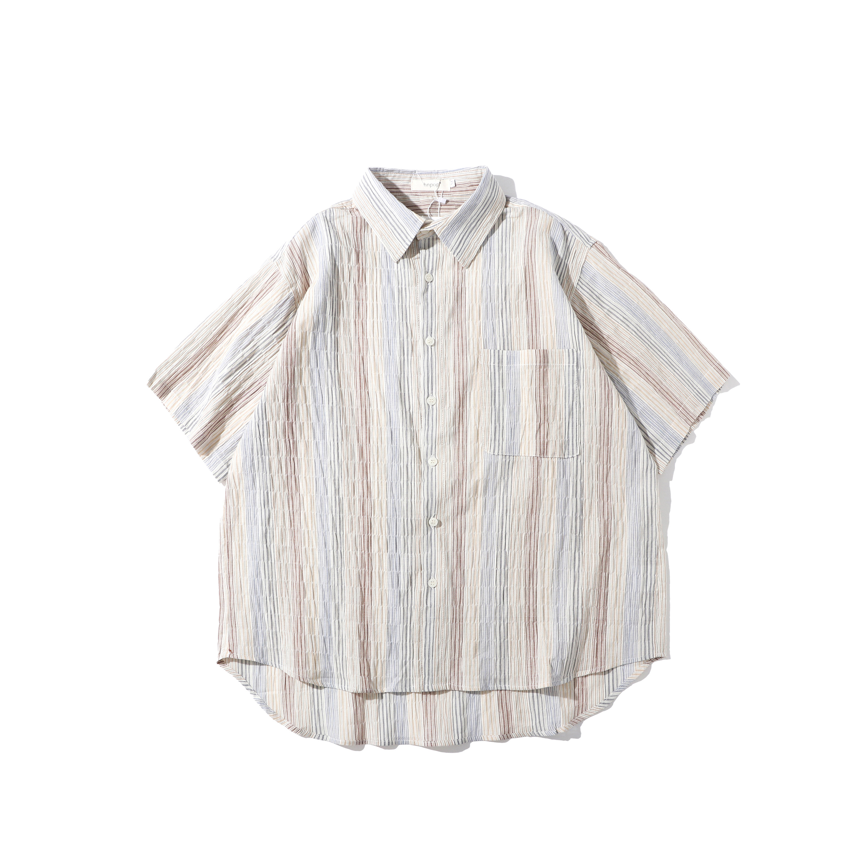 夏季2026年新款简约休闲衬衣宽松百搭翻领上衣C585/P58，男装衬衫，电商A228