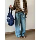 秋季美式复古水洗浅蓝色直筒牛仔裤A228/K654/P88，男装牛仔裤，电商A228