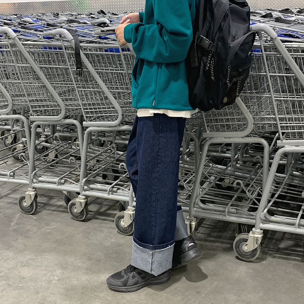 秋季宽松直筒慵懒风拖地牛仔裤子A228/K569/P78,男装牛仔裤,电商A228