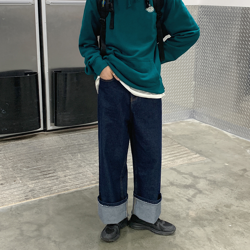 秋季宽松直筒慵懒风拖地牛仔裤子A228/K569/P78，男装牛仔裤，电商A228