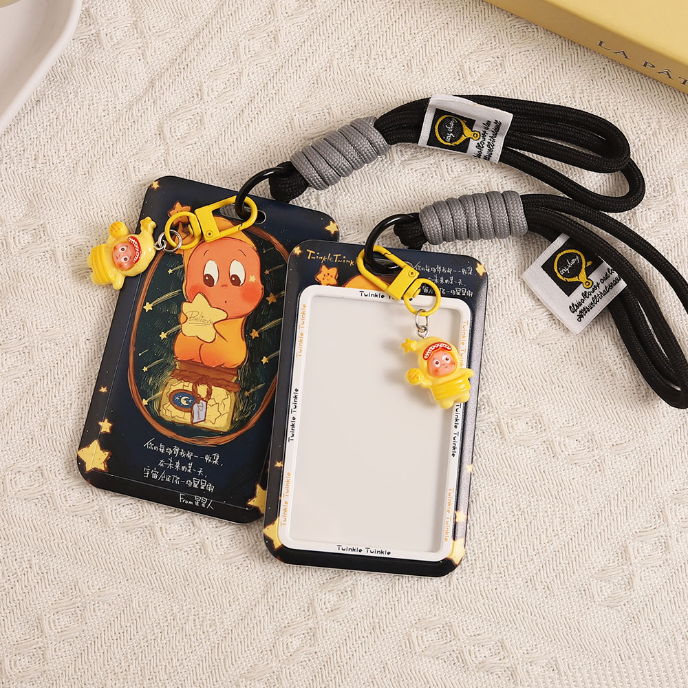 星星人卡套门禁校园公交卡工牌工作证水卡保护饭卡学生证胸牌挂绳