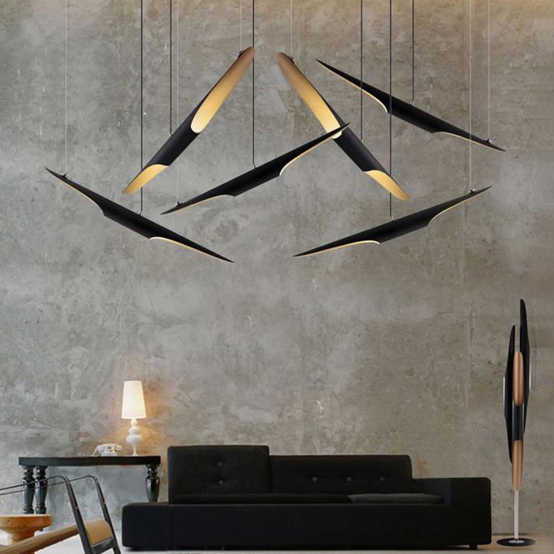 现代简约酒店大堂别墅客厅餐厅吧台Coltrane创意个性斜口铝筒吊灯