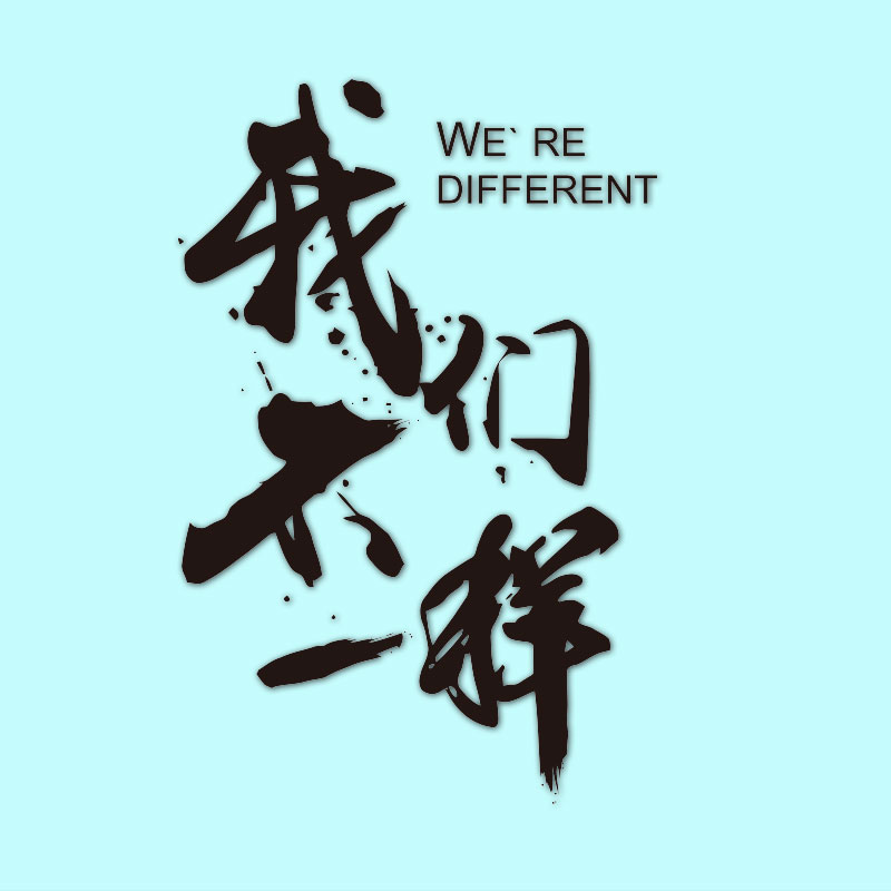国潮新款我们不一样毛笔字流行服饰印花贴耐水洗柯式热转印烫画贴
