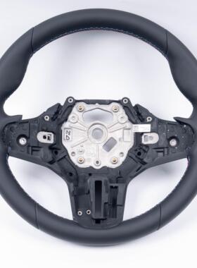 适用宝马M2M3M4彩线原厂Nappa皮方向盘带拨片