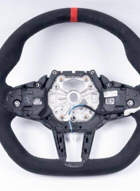 适用宝马M2M3M4 34系Z4CSL原厂翻毛皮原装方向盘带加热红色回正
