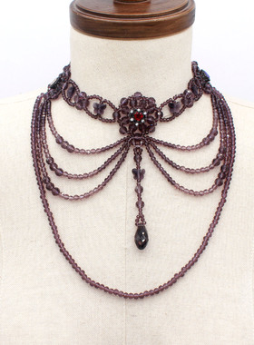 卿手作水晶编制项链婚纱配饰