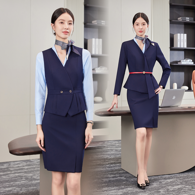 移动电信客服前台接待工作服职业装马甲套装女空姐制服OL工装马夹