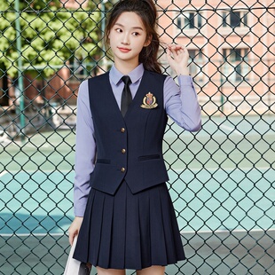 英伦学院风JK制服百褶裙套装 外套男女学生班服校服幼师工作服 西装