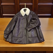 冬季新品进口油腊皮水貂领白鹅绒宽松皮衣欧货羽绒服中长外套女潮