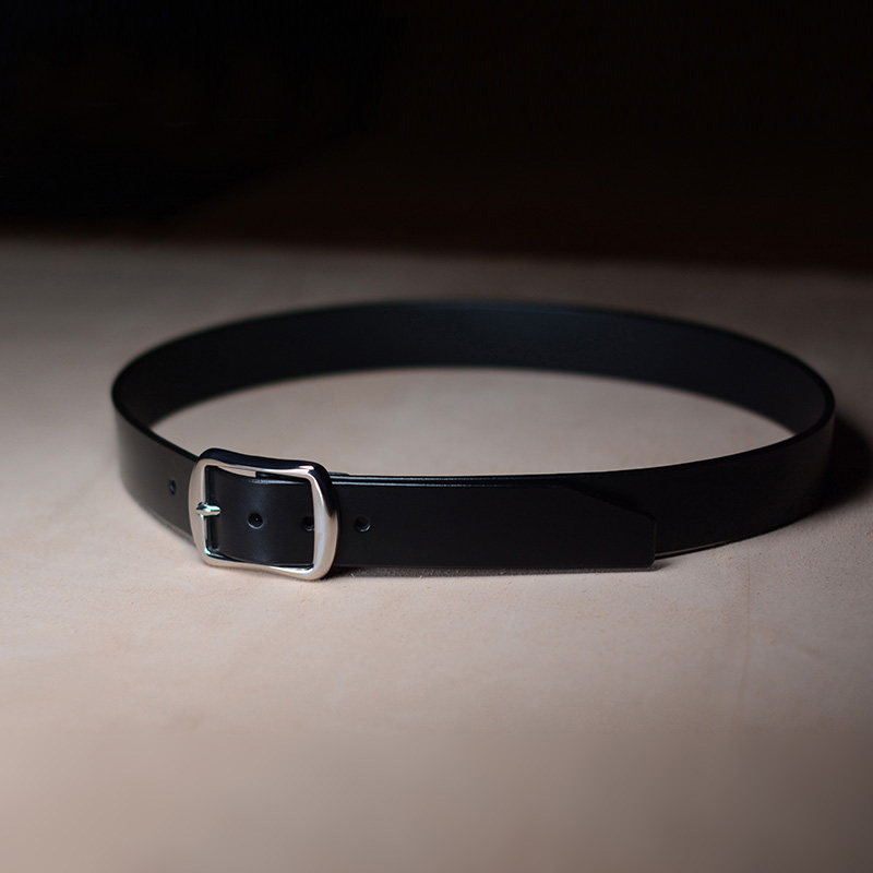 草头手作手工头层牛皮真皮腰带男正装商务休闲百搭高端定制黑色