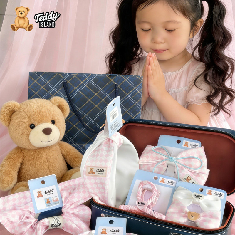 女孩子生日礼物六一61送女儿十10岁高端泰迪韩国正品发饰礼盒装12