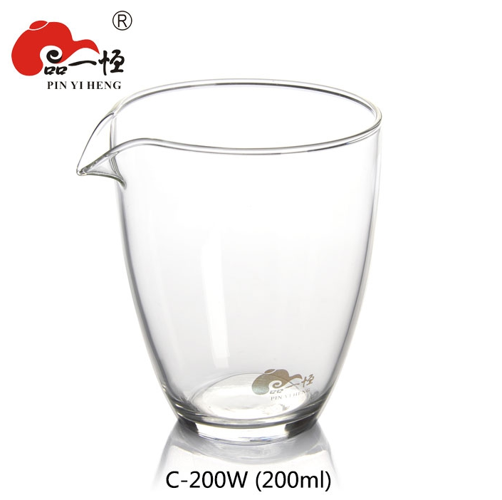 品一恒玻璃公道杯 耐热玻璃公杯正握茶海手抓无柄分茶器茶具套装