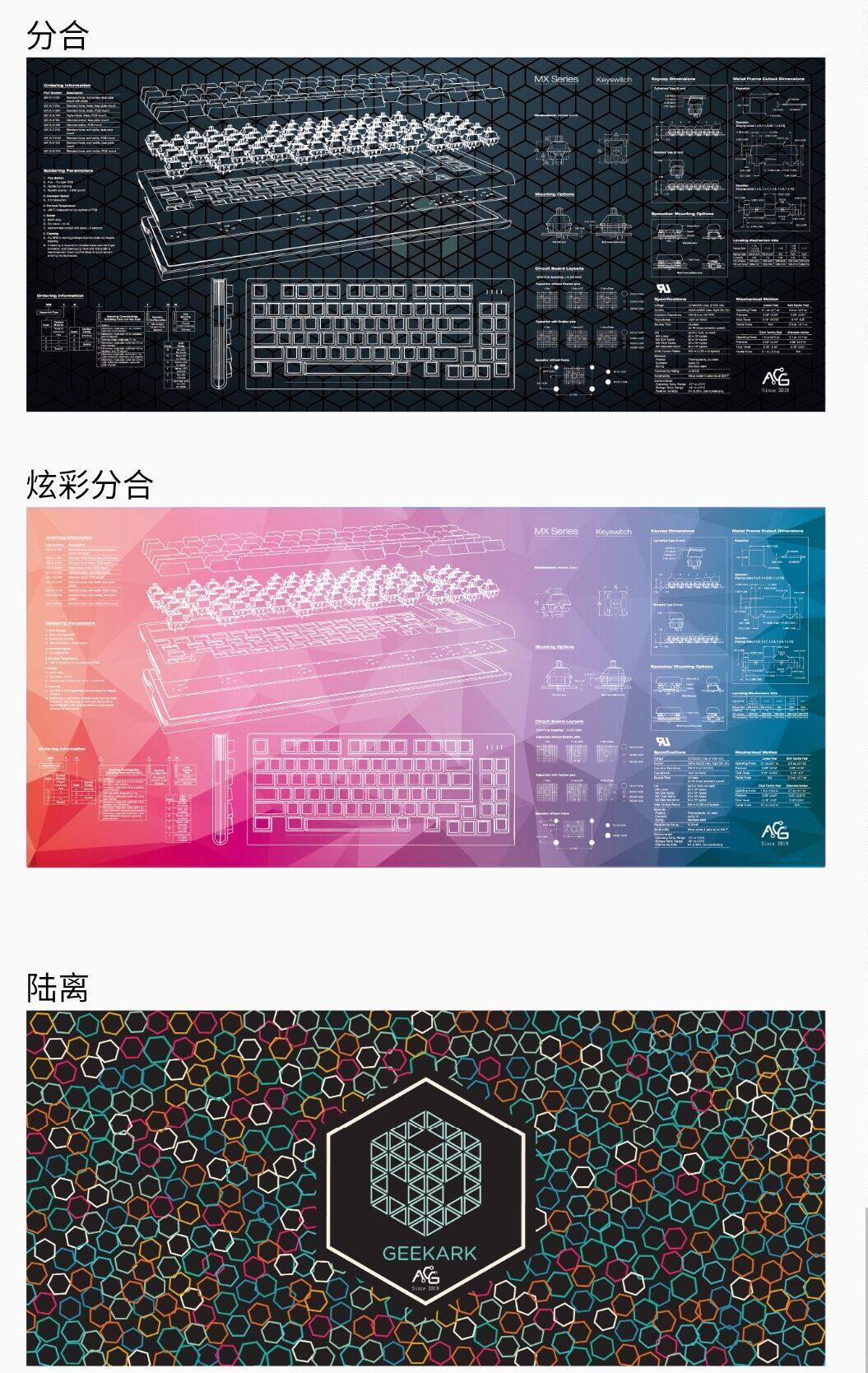 铸键师鼠标垫5mm超厚 900*400*5mm加厚超大鼠标垫 机械键盘拆解图