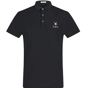 透气翻领休闲T恤绣标轻奢百搭体恤上衣 CNC短袖 polo衫 男夏季 新款