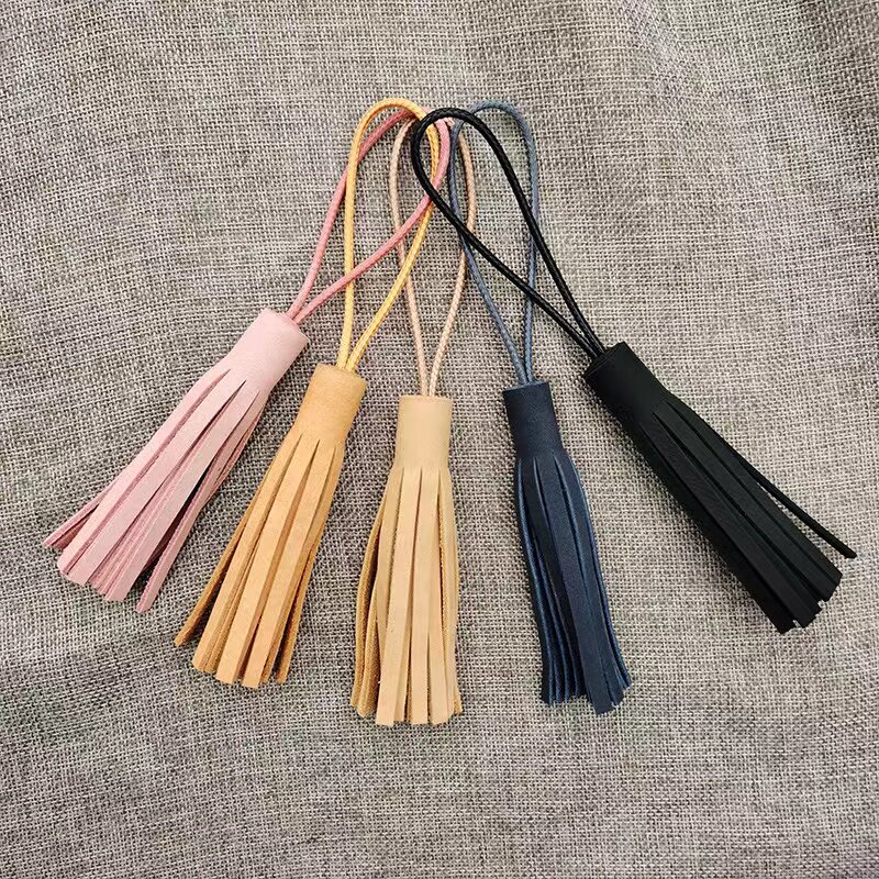 时尚女包真皮挂件牛皮饰品 包包配件流苏纯手工韩国蜡绳汽车挂饰