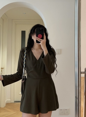 包邮 度假风长袖 短裤连体裤 0.28KG