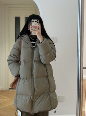 包邮 冬装新款 日系宽松长袖羽绒衣 外套 0.7KG