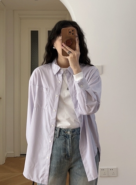 包邮 秋装新款 法式简约竖条纹翻领长袖衬衫衬衣 0.2KG