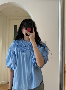 春装新款 日韩风短袖泡泡袖衬衫衬衣 0.25KG