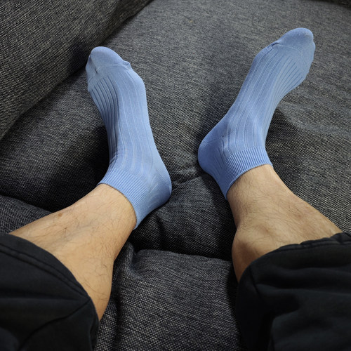 3双装男士休闲袜吸汗透气棉袜短筒袜纯色黑白蓝春夏季薄款袜子男 - 封面