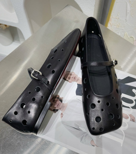 真皮手工编织镂空浅口单鞋 2025春季 新款