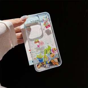 玩具toy总动员适用iphone14手机壳苹果13 Pro max电话保护套16草莓熊15弹簧狗胡迪流沙17air巴斯光年三眼仔12