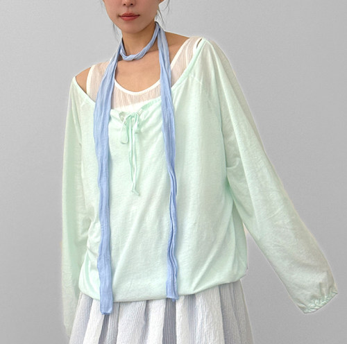 off shoulder soft cotton round tee