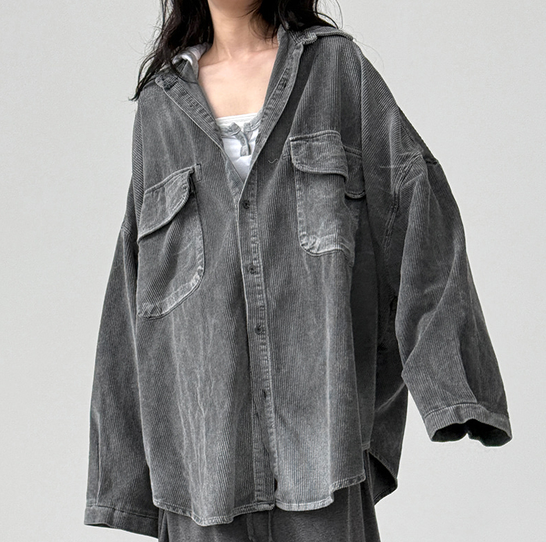 oversize pigmented corduroy shirt (unisex)