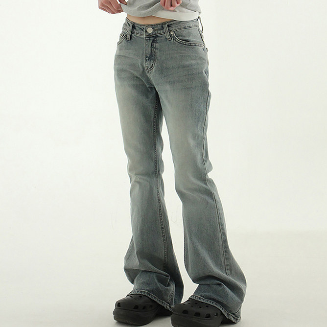ash blue boot-cut jean