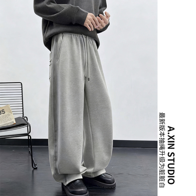 【加绒休闲】冬季新款男士加绒加厚棉感喷马骝洗水立体剪裁休闲裤