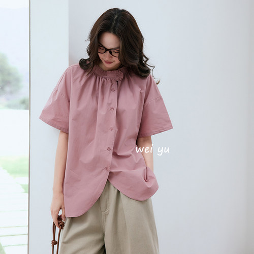 薇语大码气质宽松衬衫女春夏新款